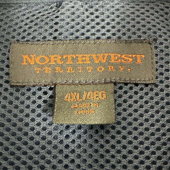 Northwest Territory Mens Long Sleeve Button Up Shirt Size 4XL Navy Pockets - Picture 6 of 9